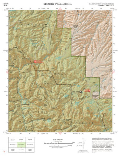 Coronado National Forest Quadrangle: KENNEDY PEAK Preview 1