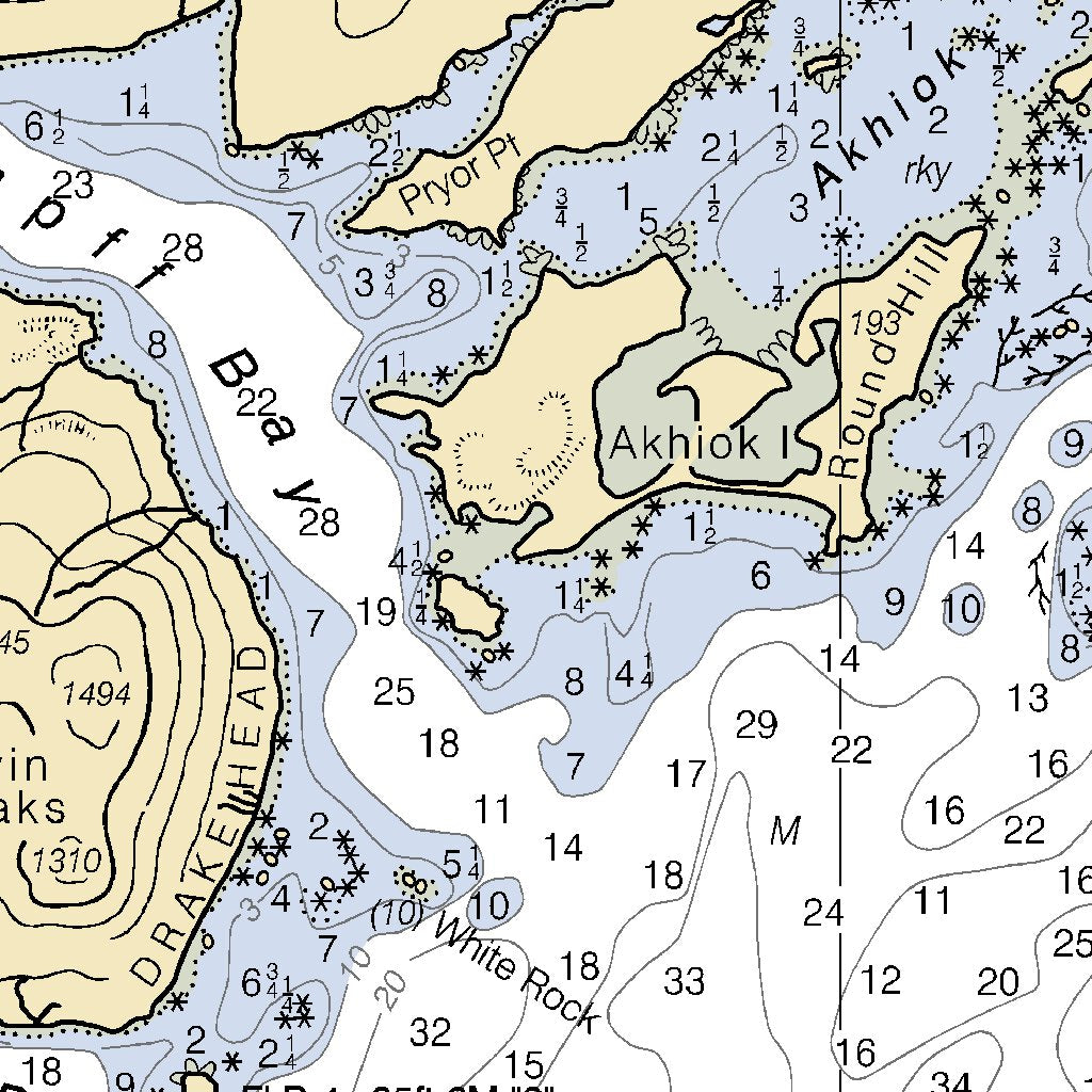 Sitkinak Strait And Alitak Bay Map by National Oceanographic ...