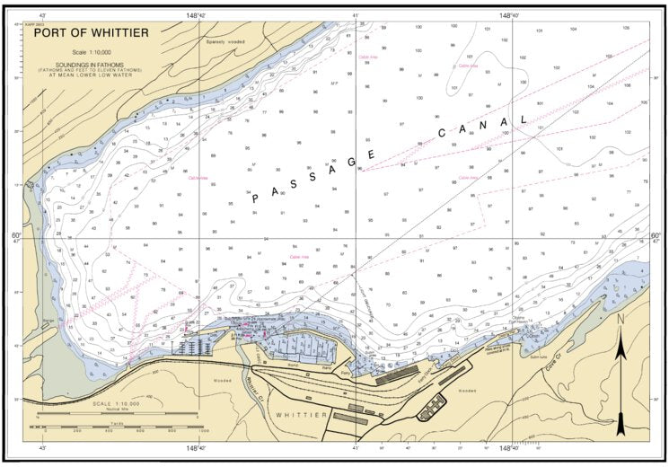Port Of Whittier Map by National Oceanographic & Atmospheric ...