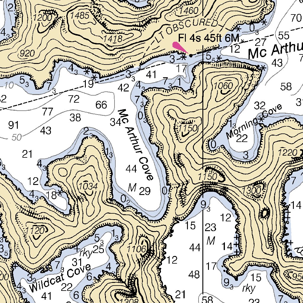 Seal Rocks To Gore Point Map by National Oceanographic & Atmospheric ...