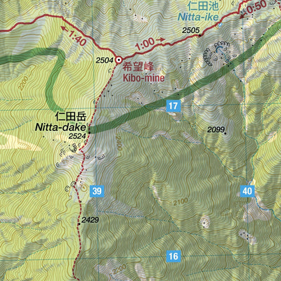 Tekari-dake 光岳 Hiking Map (Chubu, Japan) 1:25,000 Preview 2