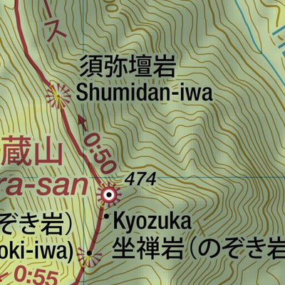 Kyo-ga-kura-san 経ヶ蔵山 Hiking Map (Tohoku, Japan) 1:15,000 Preview 3