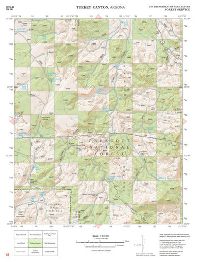 Prescott National Forest Quadrangle: TURKEY CANYON Preview 1