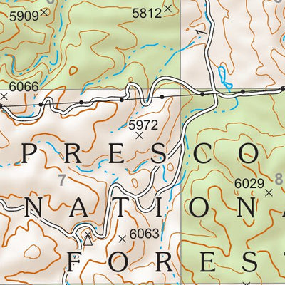 Prescott National Forest Quadrangle: TURKEY CANYON Preview 2
