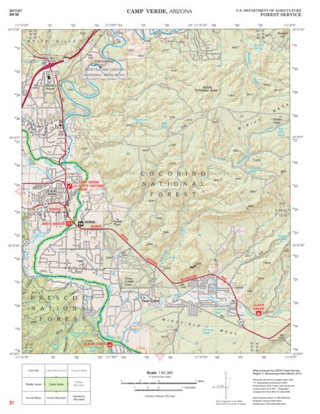 Prescott National Forest Quadrangle: CAMP VERDE Preview 1