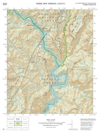 Prescott National Forest Quadrangle: VERDE HOT SPRINGS Preview 1