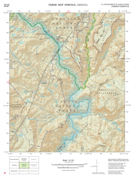 Prescott National Forest Quadrangle: VERDE HOT SPRINGS Preview 1