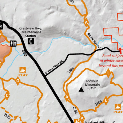Inyo National Forest Winter Recreation Map (Mammoth Lakes & June Lake) Preview 3