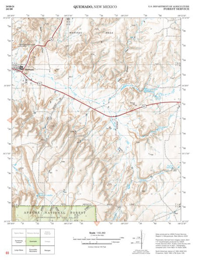 Gila National Forest Quadrangle Map: pg 03 Quemado Preview 1