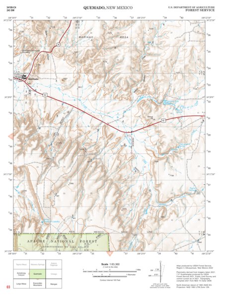 Gila National Forest Quadrangle Map: pg 03 Quemado Preview 1