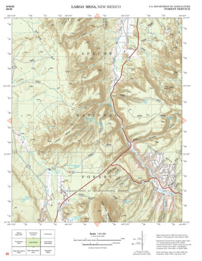 Gila National Forest Quadrangle Map: pg 05 Largo Mesa Preview 1