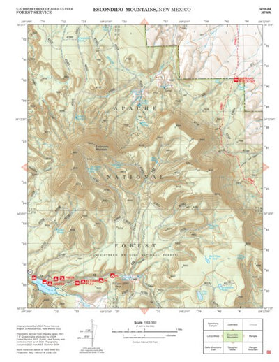 Gila National Forest Quadrangle Map: pg 06 Escondido Mountains Preview 1