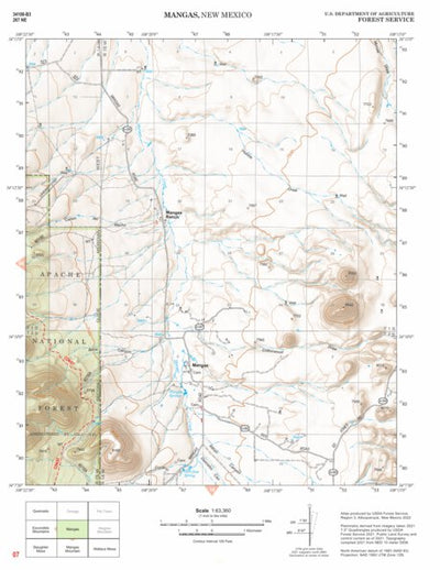 Gila National Forest Quadrangle Map: pg 07 Mangas Preview 1