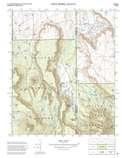 Gila National Forest Quadrangle Map: pg 08 Loco Knoll Preview 1