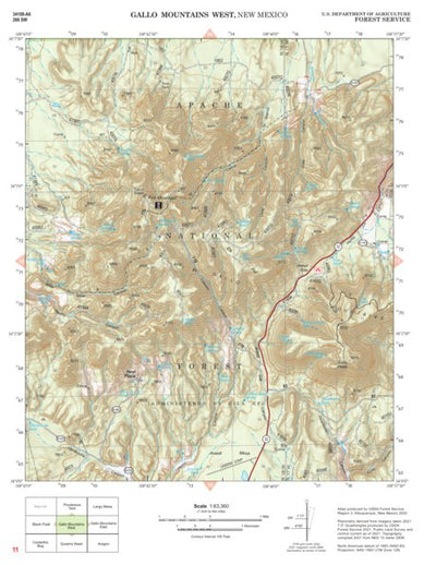 Gila National Forest Quadrangle Map: pg 11 Gallo Mountain West Preview 1