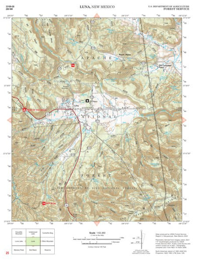 Gila National Forest Quadrangle Map: pg 25 Luna Preview 1