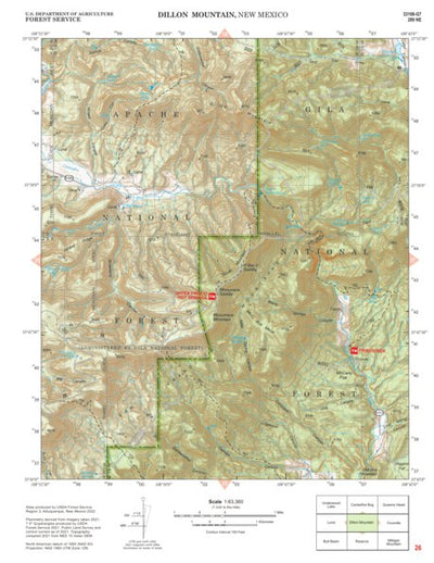 Gila National Forest Quadrangle Map: pg 26 Dillion Mountain Preview 1