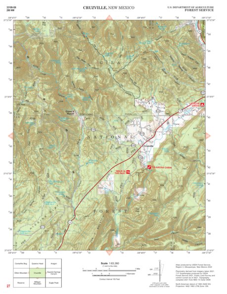 Gila National Forest Quadrangle Map: pg 27 Cruzville Preview 1