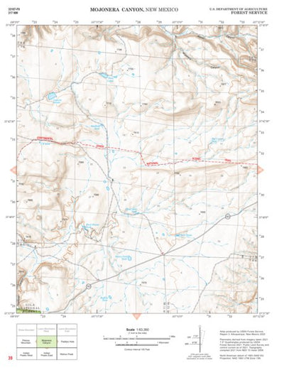 Gila National Forest Quadrangle Map: pg 39 Mojonera Canyon Preview 1