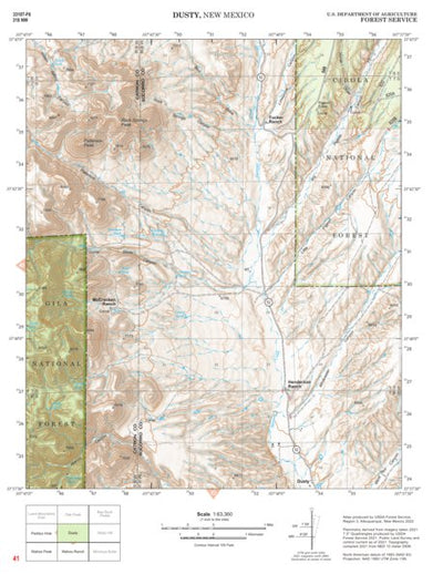 Gila National Forest Quadrangle Map: pg 41 Dusty Preview 1