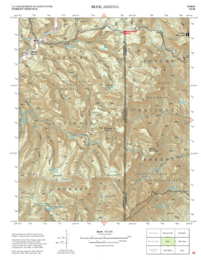 Gila National Forest Quadrangle Map: pg 42 Blue Preview 1