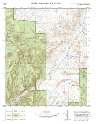 Gila National Forest Quadrangle Map: pg 51 Indian Peak East Preview 1