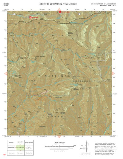 Gila National Forest Quadrangle Map: pg 69 Grouse Mountain Preview 1