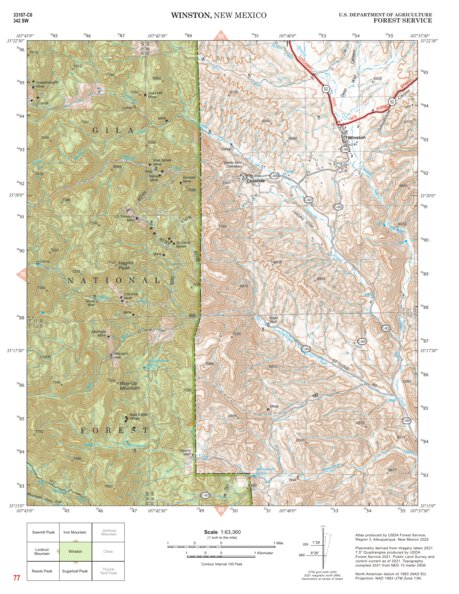 Gila National Forest Quadrangle Map: pg 77 Winston Preview 1