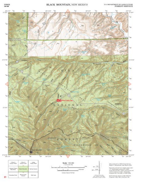Gila National Forest Quadrangle Map: pg 61 Black Mountain Preview 1