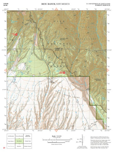 Gila National Forest Quadrangle Map: pg 81 Rice Ranch Preview 1
