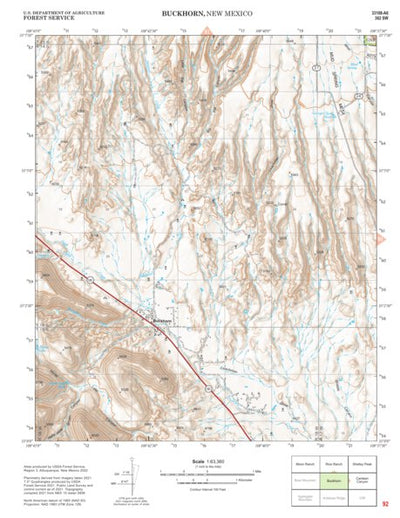 Gila National Forest Quadrangle Map: pg 92 Buckhorn Preview 1