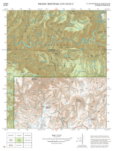 Gila National Forest Quadrangle Map: pg 79 Wilson Mountain Preview 1