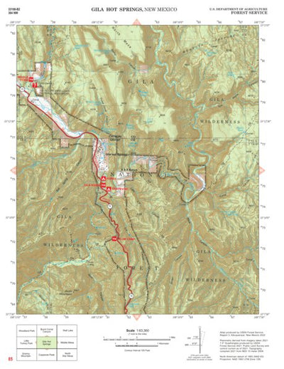 Gila National Forest Quadrangle Map: pg 85 Gila Hot Springs Preview 1