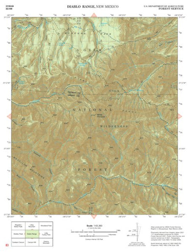 Gila National Forest Quadrangle Map: pg 83 Diablo Range Preview 1