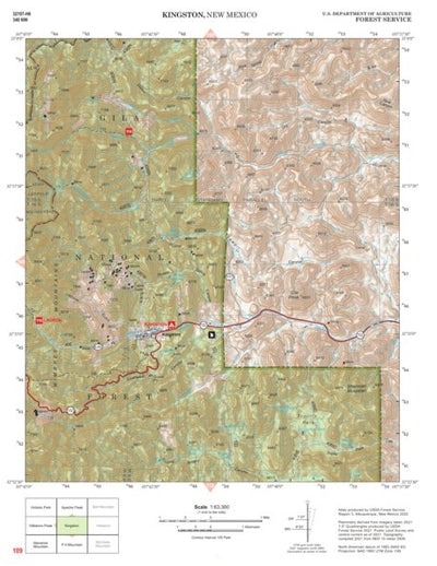Gila National Forest Quadrangle Map: pg 109 Kingston Preview 1