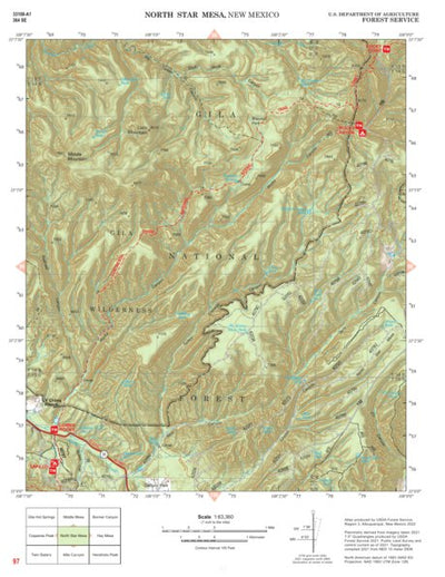 Gila National Forest Quadrangle Map: pg 97 North Star Mesa Preview 1