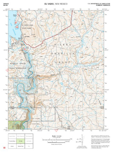 Santa Fe National Forest Quadrangle Map: pg 03 El Vado Preview 1