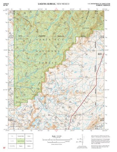 Santa Fe National Forest Quadrangle Map: pg 07 Laguna Gurule Preview 1