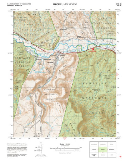 Santa Fe National Forest Quadrangle Map: pg 16 Abiquiu Preview 1