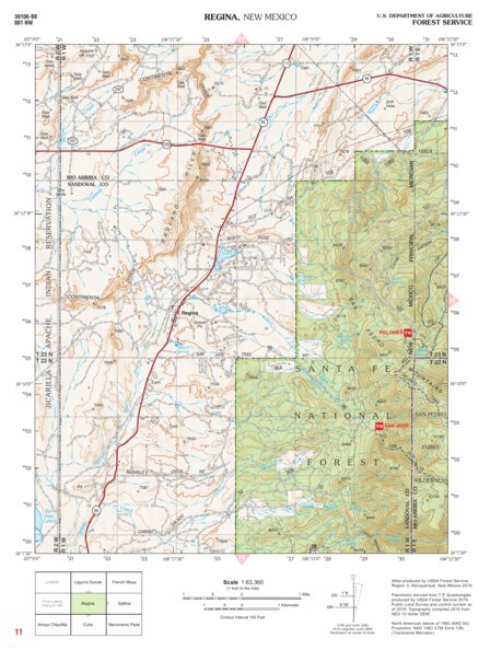 Santa Fe National Forest Quadrangle Map: pg 11 Regina Preview 1