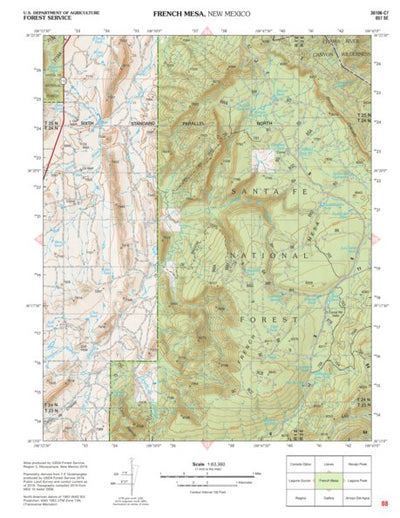 Santa Fe National Forest Quadrangle Map: pg 08 French Mesa Preview 1
