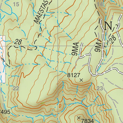 Santa Fe National Forest Quadrangle Map: pg 08 French Mesa Preview 2