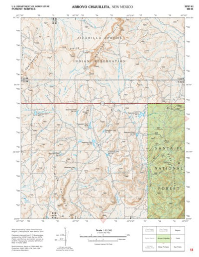 Santa Fe National Forest Quadrangle Map: pg 18 Arroyo Chijuillita Preview 1
