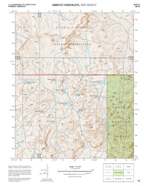 Santa Fe National Forest Quadrangle Map: pg 18 Arroyo Chijuillita Preview 1