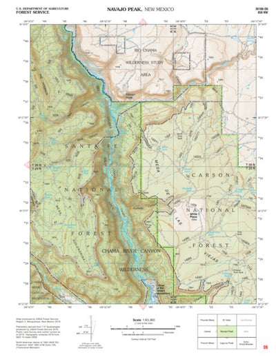 Santa Fe National Forest Quadrangle Map: pg 06 Navajo Peak Preview 1