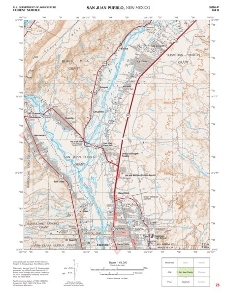 Santa Fe National Forest Quadrangle Map: pg 26 San Juan Pueblo Preview 1