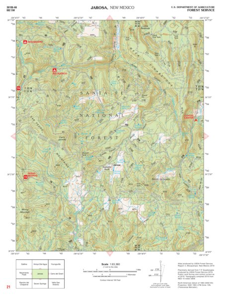 Santa Fe National Forest Quadrangle Map: pg 21 Jarosa Preview 1