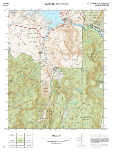 Santa Fe National Forest Quadrangle Map: pg 15 Canones Preview 1