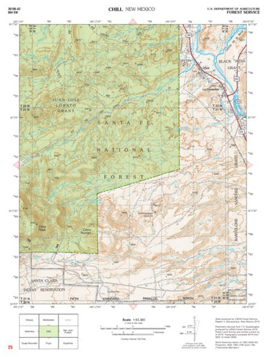 Santa Fe National Forest Quadrangle Map: pg 25 Chili Preview 1