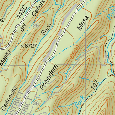 Santa Fe National Forest Quadrangle Map: pg 23 Polvadera Peak Preview 3